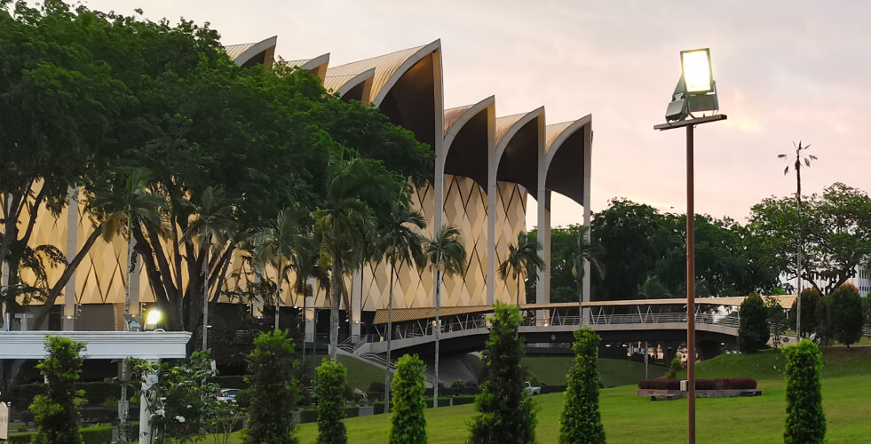 View of Borneo Cultures Museum and Sarawak State Museum from Tugu Pahlawan